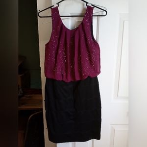 Studio Y dress size M burgundy/blk